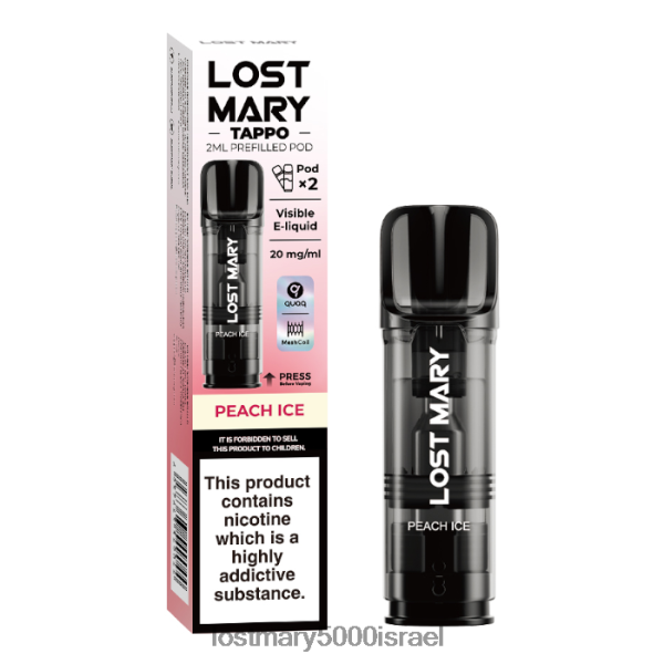 LOST MARY store איבוד מרי טפו תרמילים ממולאים מראש - 20 מ"ג - 2 יח' 0HL6ND180 קרח אפרסק